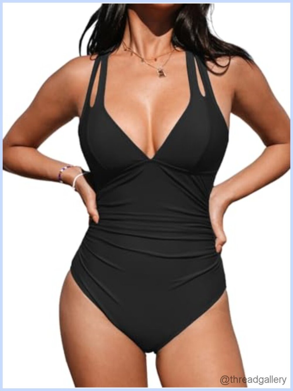 Tummy Control One Piece Swimsuit Crossback Crisscross Bathing Suit Adjustable